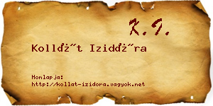 Kollát Izidóra névjegykártya